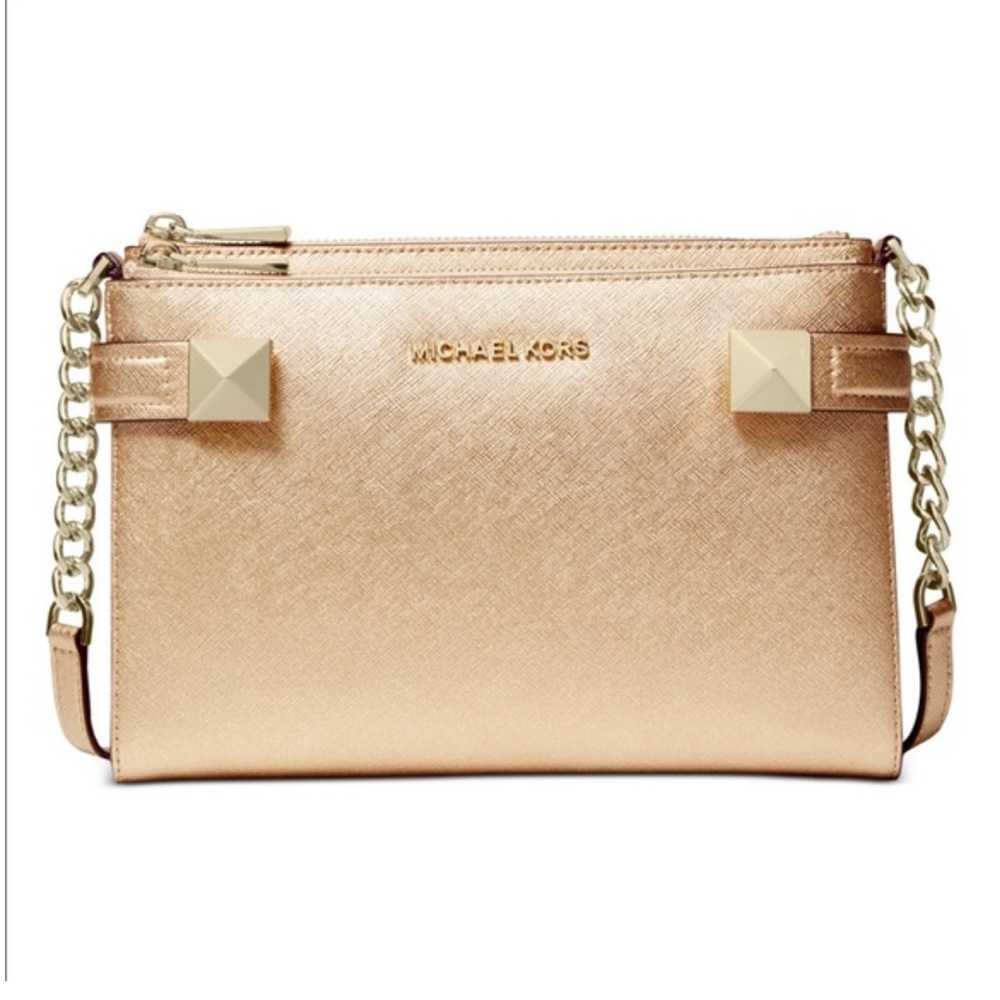 Like new gold Michael Kors, Crossbody same day shipping